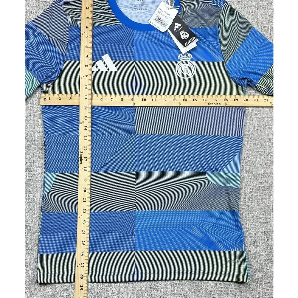 Real Madrid Jersey Mens M Blue Pre-Match Soccer Adidas AEROREADY JP4155 25/26